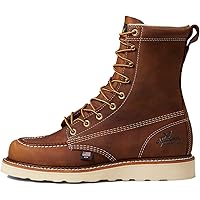 American Heritage 8” Moc Toe Work Boots For Men Breathable Leather Boots With Slip-Resistant MAXWear Wedge Outsole and Goodyear Storm Welt