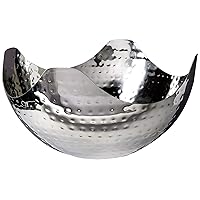 Hammered 10-Inch Stainless Steel Wave Serving Bowl, 10