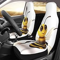Car Seat Cover 2 Pack Front Seat Covers Honey Bee Seat Covers for Car Seat Protector with Elastic Straps Car Mat Covers Car Interior Cushion Protector for Most Cars SUV Trucks