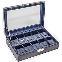New York Diamond District genuine leather watch case for 10 watches