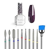 MelodySusie 10pcs Nail Drill Bits Set and 15ML Gel Polish z035