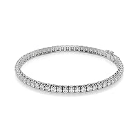 Fabulous Banden Bracelet, Round Cut 5.72CT, Colorless Moissanite Bracelet, White Gold Plated 925 Sterling Silver, Wedding Gift, Engagement Gift, Perfact for Gift Or As You Want