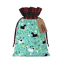 MQGMZ Christmas Holiday Xmas Birthday Party Gift Bags Drawstring Goat Frolic Print Christmas Wrapping Bags