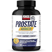 FORCE FACTOR Prostate Advanced, Health Supplement for Men for Reducing Nighttime Bathroom Trips, Bladder & Urinary Relief, with Saw Palmetto, Beta-Sitosterol, 180 Tablets (1-Pack)
