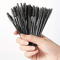 100pcs Disposable Eyelash Mascara Brush Wands Lash Brush for Makeup Applicator Kit (Black)