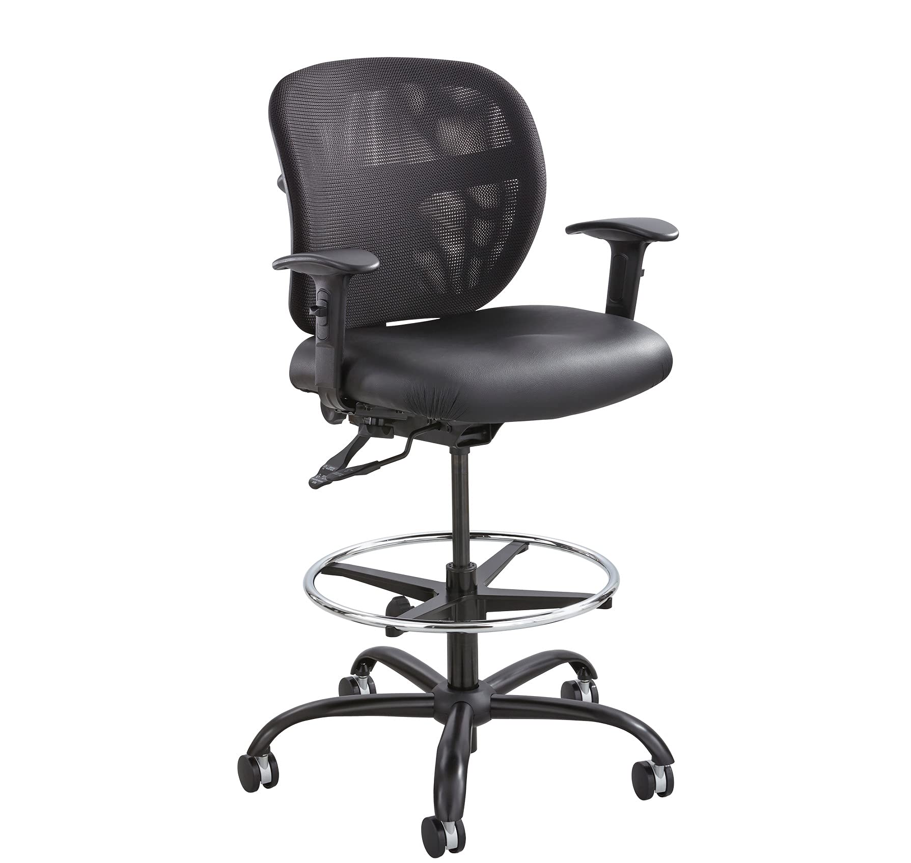 Safco Products Vue Heavy Duty Stool 3394BV, Black Vinyl, Rated for 24/7 Use, Holds up to 350 lbs. (SAF3394BV)