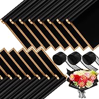 60 Sheets Flower Wrapping Paper, Waterproof Floral Bouquet Wrapping Paper Gold Edge Korean Florist Bouquet for DIY Crafts Packaging Bouquet Valentine's Day Wedding Gift(Black)