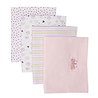 Baby 4 Pack 100% Cotton Flannel Receiving Blanket