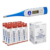 Dynarex Oral Digital Thermometer for Fever with Flexible Tip, Accurate Medical Indicator with Alarm for Adults and Kids (Pack of 12)