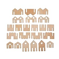Little Happy Architect - Set of 22 - Ages 18m+ - Wooden Blocks for Toddlers - Create Endless Village Layouts - Lightweight
