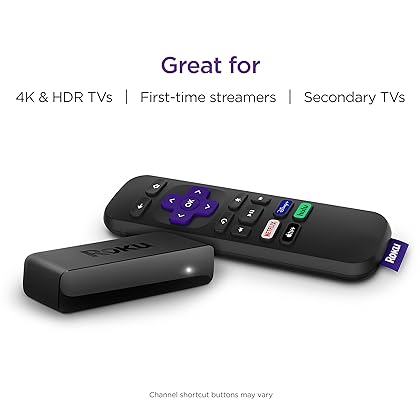Roku Premiere | HD/4K/HDR Streaming Media Player, Simple Remote and Premium HDMI Cable, Black
