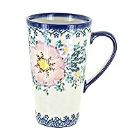 Blue Rose Polish Pottery Apple Blossom Large Coffee Mug