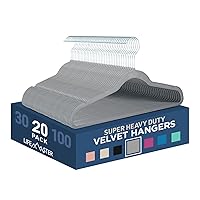 Velvet Non-Slip Hangers - 20 Pieces Non-Slip Coat Hanger Set with 360° Swivel Hook, Space-Saving, Sleek Design, Keep Closet Organized, Smooth Velvet Finish, Lightweight Construction - Gray