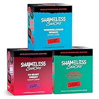 Shameless Snacks - Low Carb Keto Gummies Gluten Free Candy Bundle - Watermelon, Wunderlicious Whales, Beary Cherry
