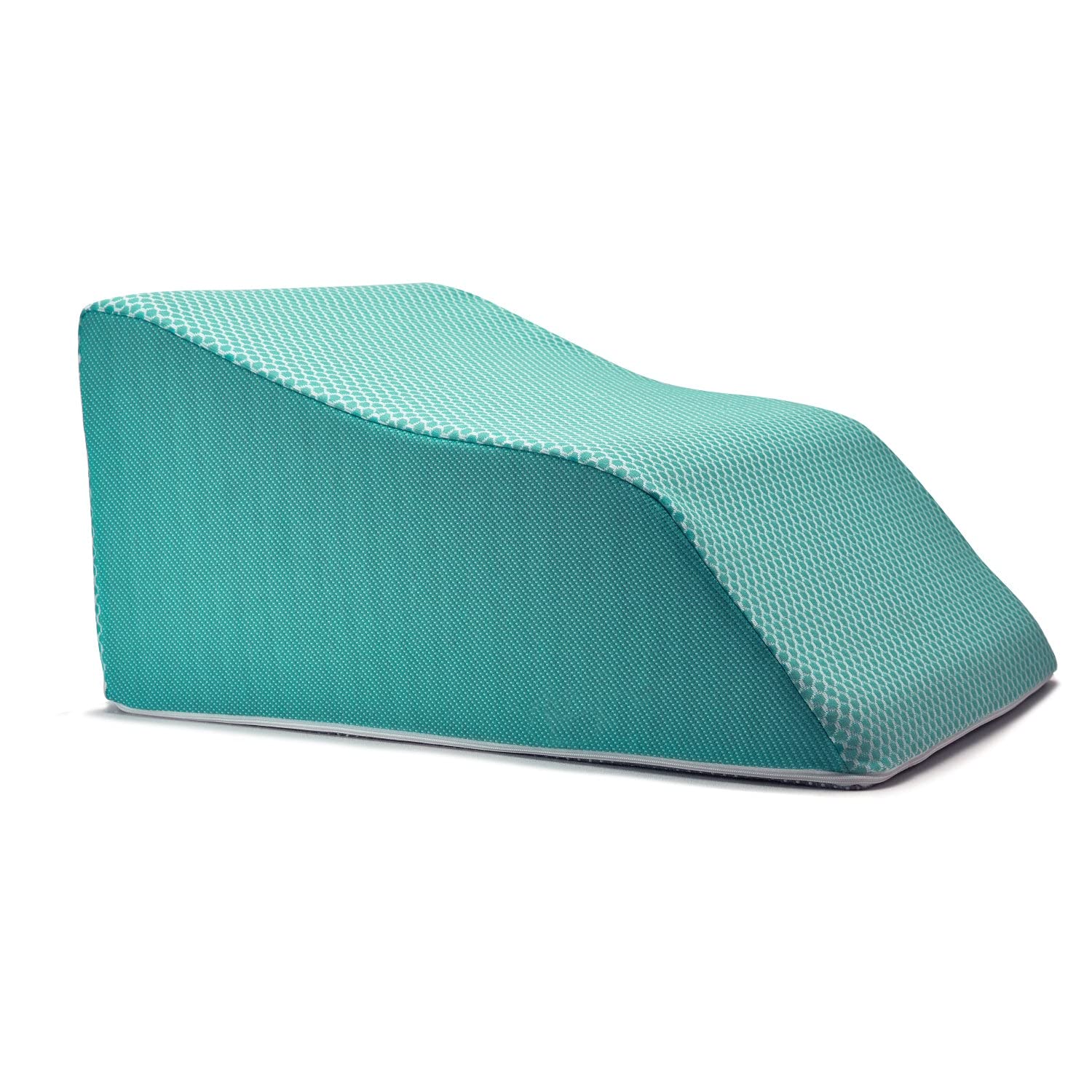 Lounge Doctor Elevating Leg Rest Pillow with Memory Foam, Uniquely Designed Incline Wedge for Vein Circulation, Leg Swelling, Lymphedema,Leg and Back Pain, Relaxation, Light Blue, 24
