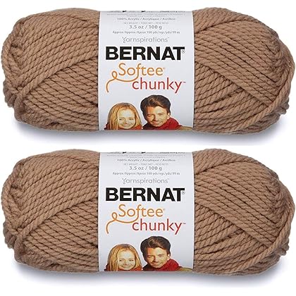 Bernat 2-Pack - Softee Chunky Yarn, Soft Taupe, Single Ball