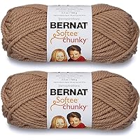 Bernat 2-Pack - Softee Chunky Yarn, Soft Taupe, Single Ball