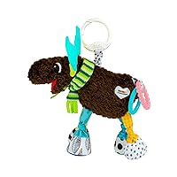 Mortimer the Moose Clip On Car Seat and Stroller Toy - Soft Baby Hanging Toys - Baby Crinkle Toys with High Contrast Colors - Baby Travel Toys Ages 0 Months and Up