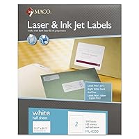 MACO Laser/Ink Jet White COVER-ALL Internet Shipping Labels, 5-1/2