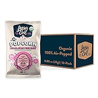 Himalayan Pink Salt Organic Popcorn, No Artificial Ingredients, Coconut Oil, Pack of 12, 0.88 oz Bags