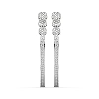 Round Cut 2.58TCW Colorless VVS1 Lab Created Diamond 925 Sterling Silver Lever Back Big Hoop Earring For Girls