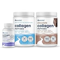 NativePath Collagen Support Trio Bundle - Collagen 25 Servings, Collagen Care+, Chocolate Collagen