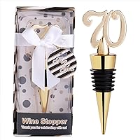Party Decor crafts 12PCS 70th Birthday Wine Bottle Stopper 70 Birthday Favors Guests, 70th Gold Wedding Anniversary Party Favors Valentine's Day Bridal Shower Souvenir Gift Guests (70th Stopper, 12)