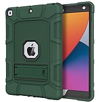 Azzsy Case for iPad 9th Generation/iPad 8th Generation/iPad 7th Generation (10.2 Inch, 2021/2020/2019 Model), Slim Heavy Duty Shockproof Rugged Protective Case for iPad 10.2 inch, Alpine Green