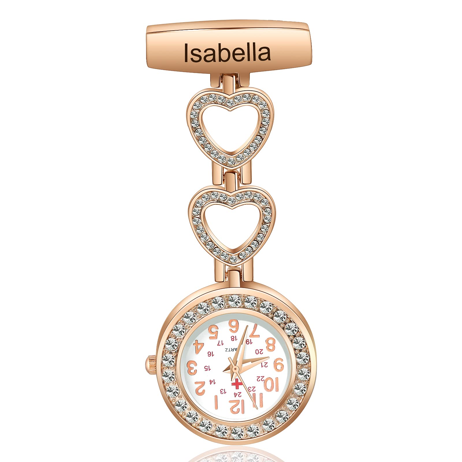 Nurse Watches for Nurses Doctors, Custom Nurse Watches Hanging Engraved Name Lapel Pin Watch on Nursing Watch, Personalized Nurses Pocket Watches for Graduation Birthday Valentine's Day Mothers Day