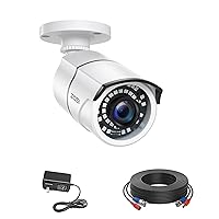 ZOSI 1080p Security Camera Outdoor Indoor (Hybrid 4-in-1 HD-CVI/TVI/AHD/960H Analog CVBS),36PCS LEDs,120ft IR Night Vision,105° View Angle Surveillance CCTV Bullet Camera with Extension Cable