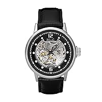 Relic by Fossil Men's Damon Silver Stainless Steel and Black Leather Band Automatic Watch (Model: ZR77224)