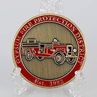 FIRE Protection District Coin Beat Up Car Commemorative Coins Metal Coin Plated Commemorative Coin Badge Medal for Collection Arts Gifts Souvenir