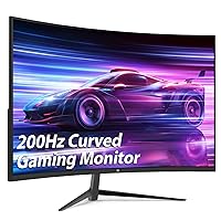 Z-Edge UG27 27-inch Curved Gaming Monitor 16:9 1920x1080 200Hz 1ms Frameless LED Gaming Monitor, AMD Freesync Premium Display Port HDMI Built-in Speakers