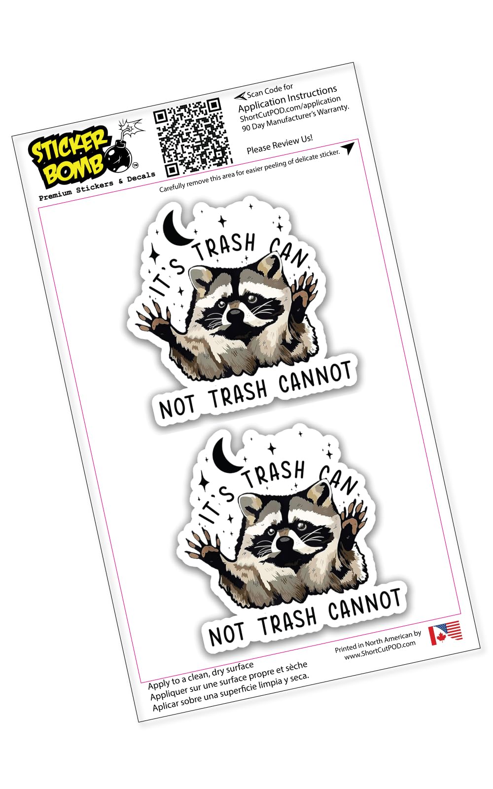 Sticker Bomb Vinyl It's Trash Can Not Trash Cannot 2 Pack Sticker, Screaming Possum Sticker, Book Stickers, Die-Cut Vinyl Funny Decals for Laptop Phone Water Bottles