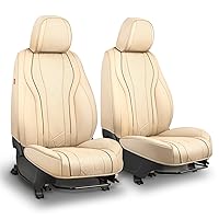 Touring Series Leatherette Front Row Set Seat Covers Universal for Cars Trucks SUV, Beige, CA-SC-Touring-F-BE