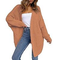 Women Fall Cardigan 2023 Long Sleeve Chunky Knit Cardigan Open Front Cozy Sweater Coat Sweaters Outerwear with Pockets