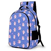 Cute Happy Piggy Princess Crown Laptop Backpack Durable Computer Shoulder Bag Business Work Bag Camping Travel Daypack