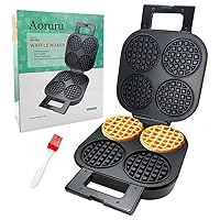 Waffle Maker Nonstick Belgian Waffle Iron with Indicator Light 1300W 4 Slice