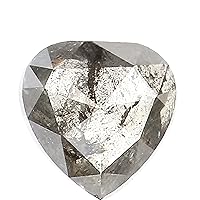 0.66 CT Natural Loose Heart Shape Diamond Salt And Pepper Heart Diamond 5.50 MM Natural Loose Black Grey Color Heart Shape Rose Cut QL8267