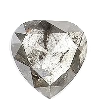 Natural Loose Heart Salt And Pepper Diamond Black Grey Color 5.50 CT 0.66 MM Heart Shape Rose Cut Diamond KDL8267