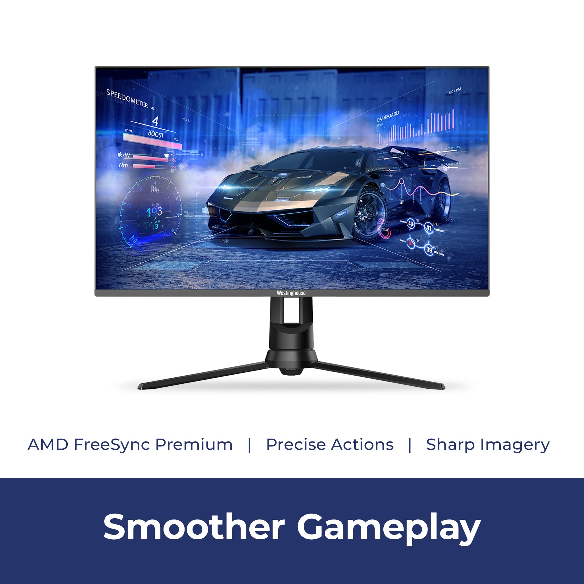 Westinghouse 32 Inch Gaming Monitor with 144Hz Refresh Rate, 2560 x 1440P Quad HD LED Flat VA Gaming Monitor Supported by AMD FreeSync Premium, Computer Monitor with RGB Lights, 16:9 Aspect Ratio