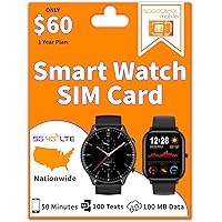 Smart Watch SIM Card - Compatible with 5G 4G LTE GSM Smartwatches and Wearables - 1 Year Service