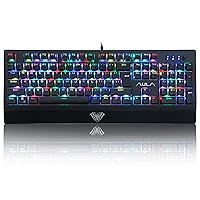 AULA S2018 RGB Mechanical Gaming Keyboard, with Wrist Rest, RGB Backlight, 104-Keys Anti-Gghosting Programmable Ergonomic USB Wired Laptop Desktop Computer Keyboards, for PC Work/Games (Blue Switch)