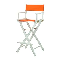 Casual Home Director's Chair ,White Frame/Tangerine Canvas,30