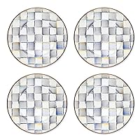 MACKENZIE-CHILDS Sterling Check Salad and Dessert Plate Set, 8-Inch Serving Plate, Set of 4