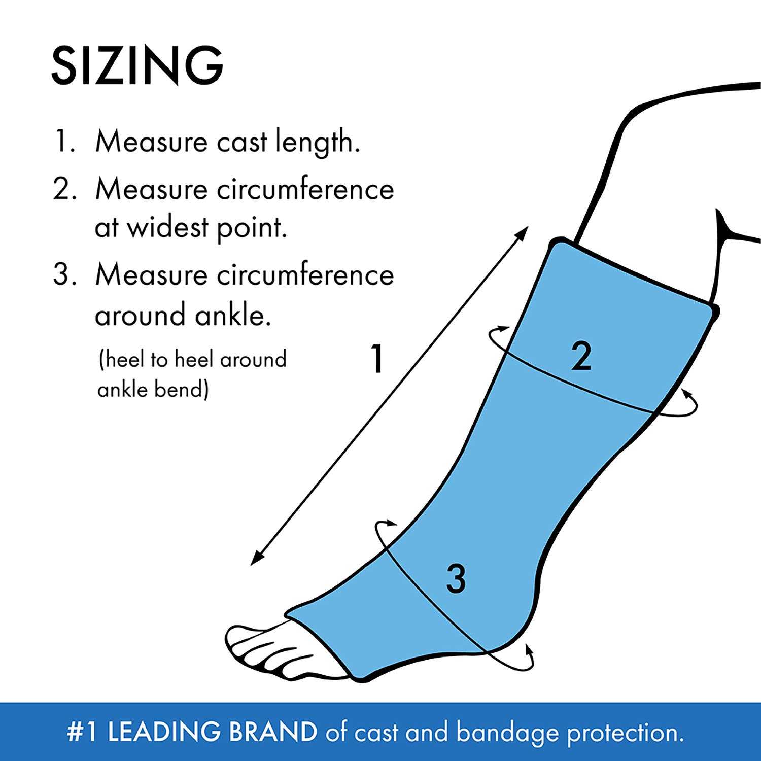 Brownmed Seal-Tight Original Cast Protector, Foot/Ankle 11 in. Length – Latex-Free Waterproof Cast and Wound Cover – Easy to Use – Durable and Reusable – Lasts Life of Cast – Made in USA