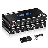 HDMI 2.0 Splitter 4K 60Hz ARC eARC for Soundbar HDMI Switch Bi-Direction 1 in 2 Out or 2 Input to 2 Output SPDIF 5.1CH Audio Extractor CEC - HDMI Down Scaler 4K 1080P Sync