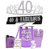 40th Birthday Gift for Woman,40th Birthday, I'm 40, Best Turning 40 Year Old Birthday Gift Ideas for Wife, Mom, Her, 40 and Fabulous,for Wife, Her, Mother,Happy 40th Birthday Party Supplies