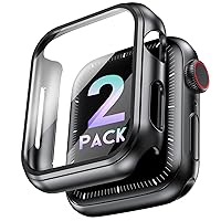MARGE PLUS 2 Pack Hard Case for Apple Watch Series 6/5/4/SE 40mm with Screen Protector, Slim Bumper Touch Sensitive Full Coverage Case Thin Cover Compatible with iWatch 40mm