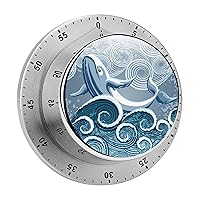 Ocean Wave and Whale Funny Timer 60-Minute Countdown Timer Mechanical Time Management Tool for Kitchen Work